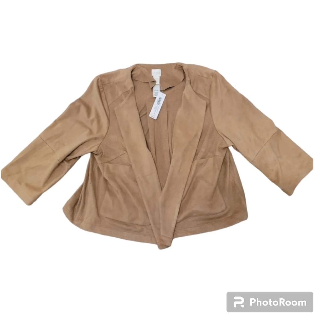 Chico's Faux Suede Perforated Jacket - Sz 3